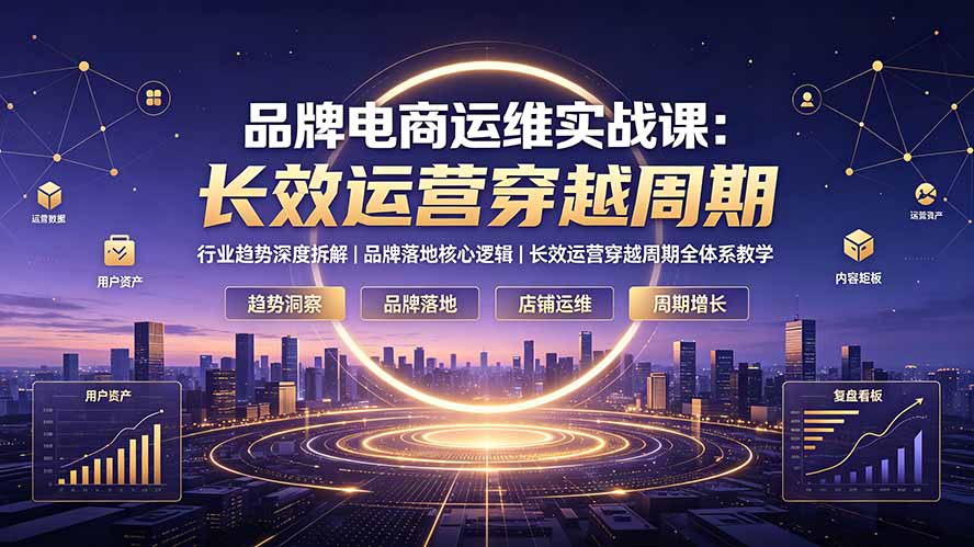 品牌电商运维实战课：行业趋势深度拆解｜品牌落地核心逻辑｜长效运营穿越周期全体系教学-超级会员网