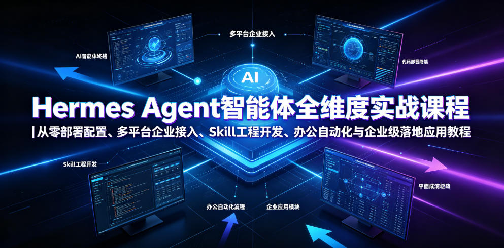 Hermes Agent智能体全维度实战课程｜从零部署配置、多平台企业接入、Skill工程开发、办公自动化与企业级落地应用教程-超级会员网