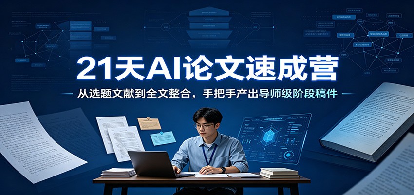 21天AI论文速成营：从选题文献到全文整合，手把手产出导师级阶段稿件-超级会员网