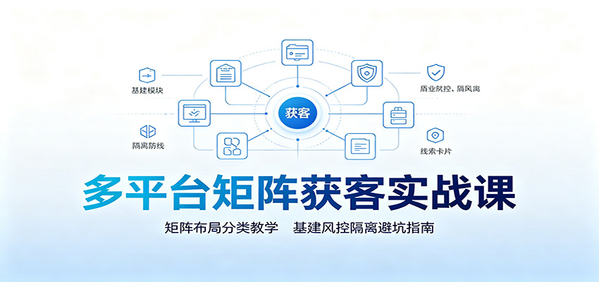 多平台矩阵获客实战课：矩阵布局分类教学，基建风控隔离避坑指南-超级会员网