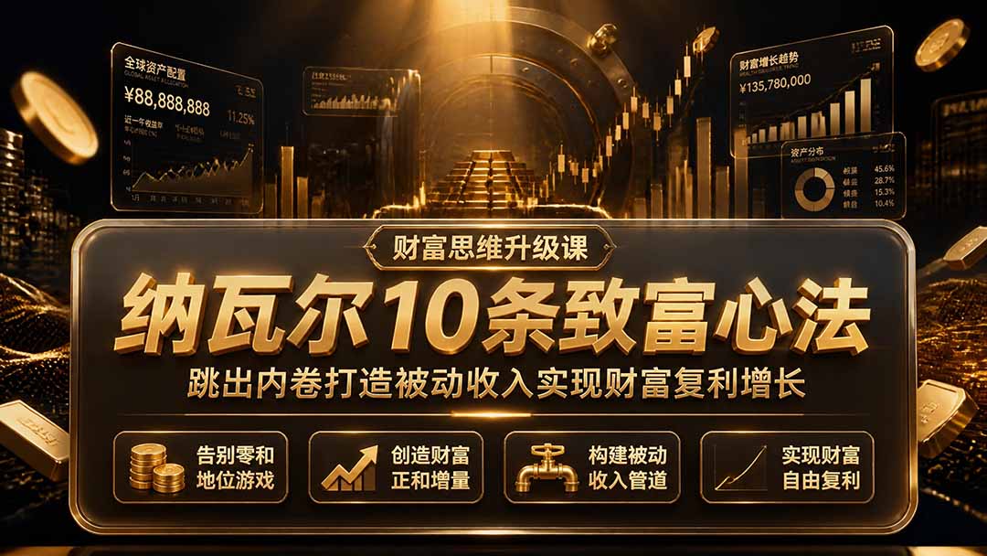 付费文章：纳瓦尔10条致富心法，跳出内卷打造被动收入实现财富复利增长-超级会员网