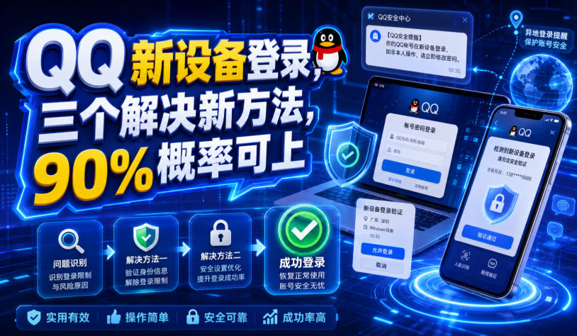 QQ新设备登录，三个解决新方法，90%概率可上-超级会员网