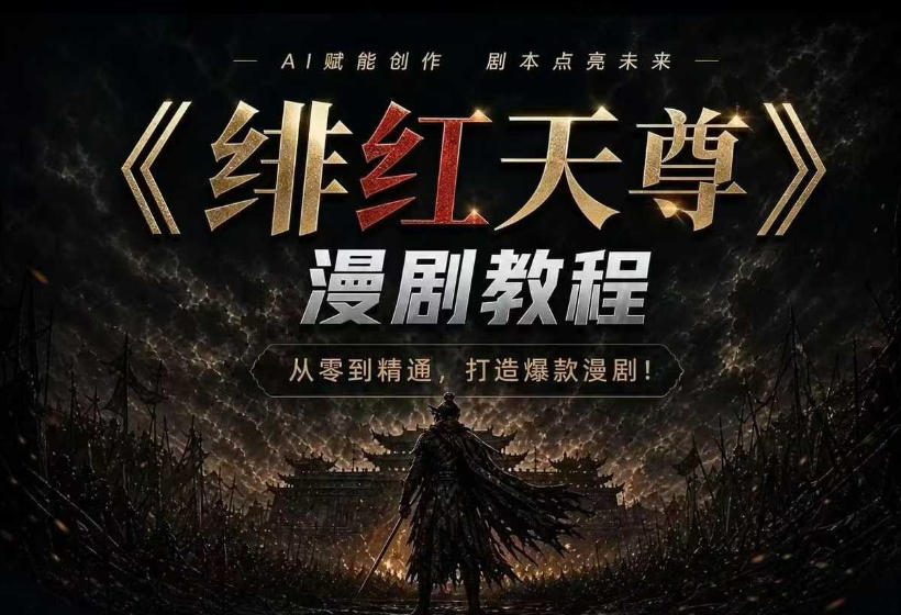 绯红天尊AI漫剧系统教程｜从零入门到精通，工具运用+剧本创作+爆款逻辑+提示词素材+镜头剪辑，全套爆款漫剧落地实战课-超级会员网