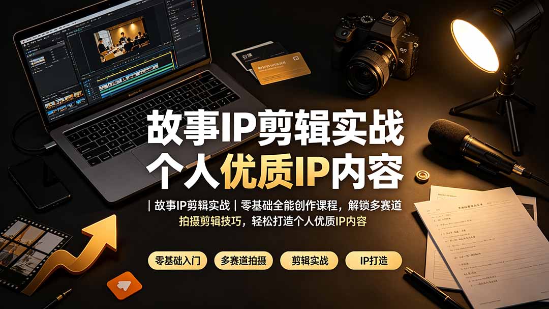 故事IP剪辑实战｜零基础全能创作课程，解锁多赛道拍摄剪辑技巧，轻松打造个人优质IP内容-超级会员网