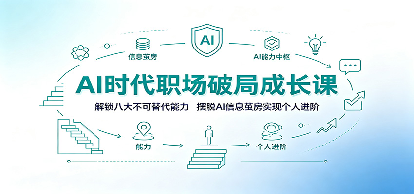 AI时代职场破局成长课：解锁八大不可替代能力，摆脱AI信息茧房实现个人进阶-超级会员网