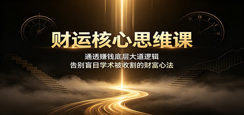 财运核心思维课：通透赚钱底层大道逻辑，告别盲目学术被收割的财富心法-超级会员网