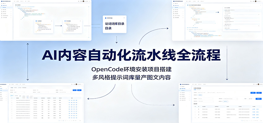 AI内容自动化流水线全流程：OpenCode环境安装项目搭建，多风格提示词库量产图文内容-超级会员网