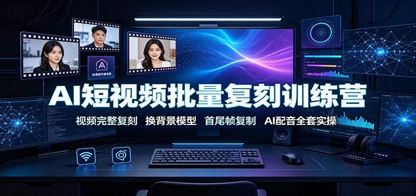 AI短视频批量复刻训练营：视频完整复刻，换背景模型、首尾帧复制、AI配音全套实操-超级会员网