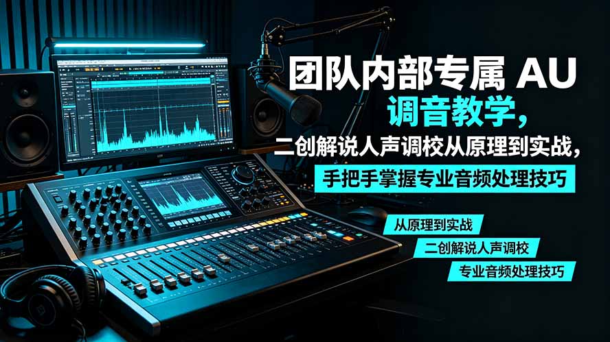 某大佬团队内部专属 AU 调音教学，二创解说人声调校从原理到实战，手把手掌握专业音频处理技巧-超级会员网