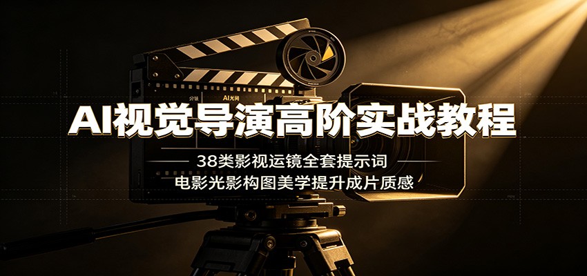 AI视觉导演高阶实战教程：38类影视运镜全套提示词，电影光影构图美学提升成片质感-超级会员网