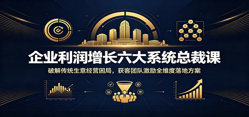企业利润增长六大系统总裁课：破解传统生意经营困局，获客团队激励全维度落地方案-超级会员网