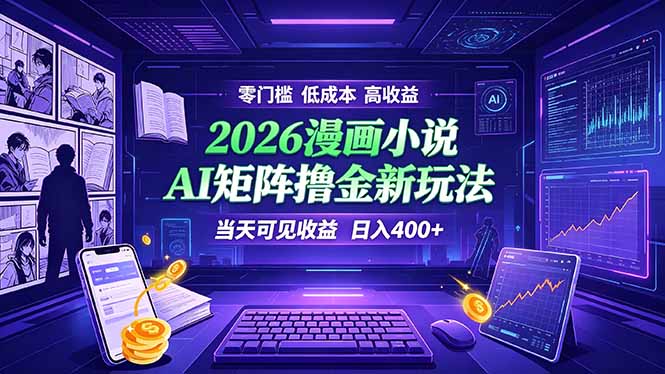爆款小说漫画大阅读    ai矩阵操作    当天可见收益  日入400+    零门槛    高收益-超级会员网
