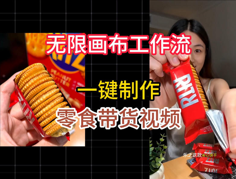 无限画布工作流一键制作零食带货视频，操作简单实操教学-超级会员网