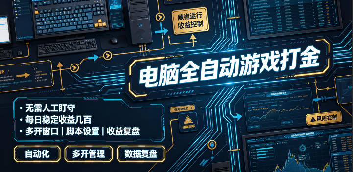 电脑全自动游戏打金，无需人工盯守，每日稳定收益几百！【揭秘】-超级会员网