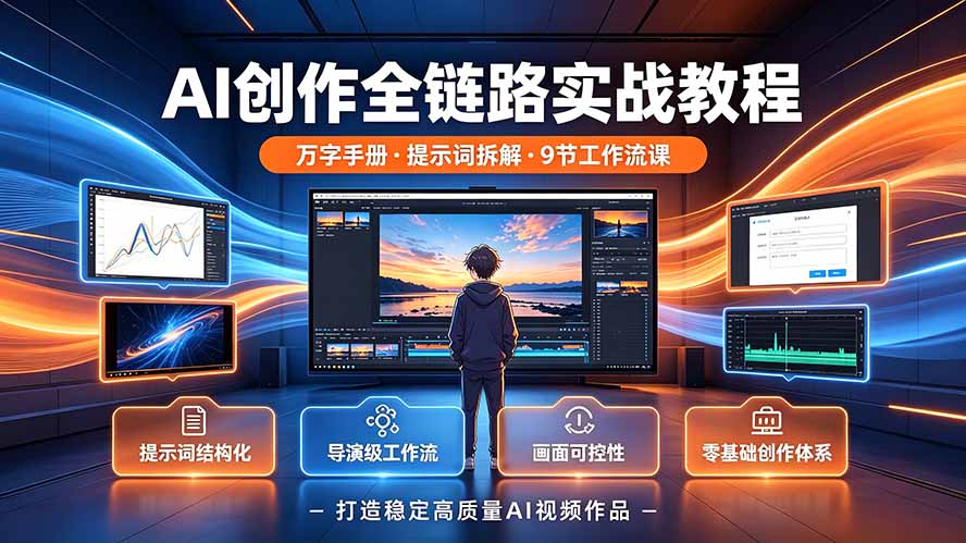 AI创作全链路实战教程｜万字手册·提示词拆解·9节工作流课，打造稳定高质量AI视频作品-超级会员网