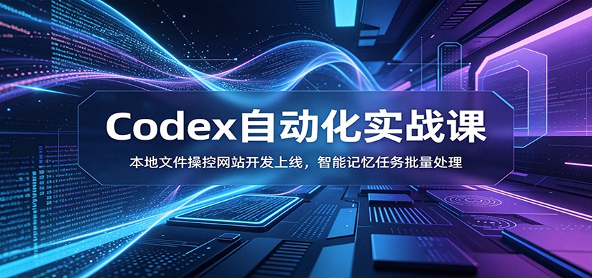 Codex自动化实战课：本地文件操控网站开发上线，智能记忆任务批量处理-超级会员网