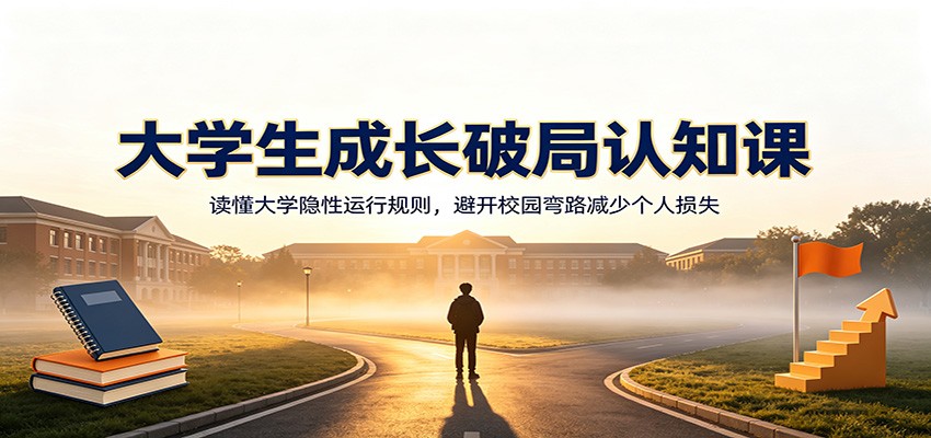 大学生成长破局认知课：读懂大学隐性运行规则，避开校园弯路减少个人损失-超级会员网