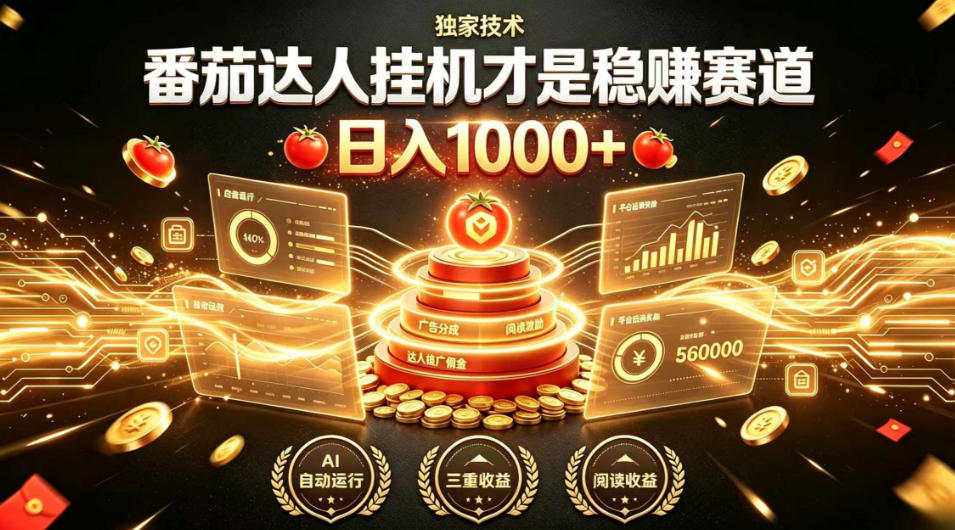 别再瞎找副业！番茄达人挂G才是稳賺赛道，日入1000+，全程傻瓜式操作，可矩阵放大【揭秘】-超级会员网
