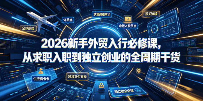 2026新手外贸入行必修课，从求职入职到独立创业的全周期干货-超级会员网