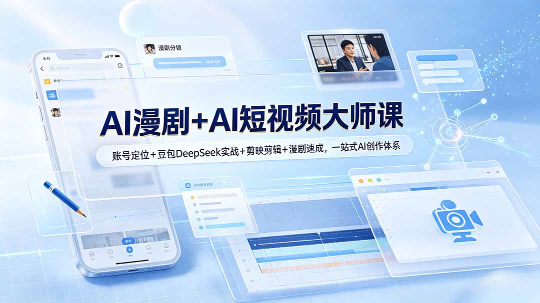 AI漫剧+AI短视频大师课：账号定位+豆包DeepSeek实战+剪映剪辑+漫剧速成，一站式AI创作体系-超级会员网