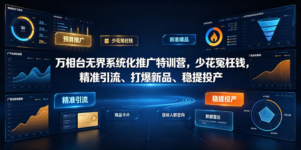 万相台无界系统化推广特训营VI0.0，少花冤枉钱，精准引流、打爆新品、稳提投产(全程录音+字幕)-超级会员网