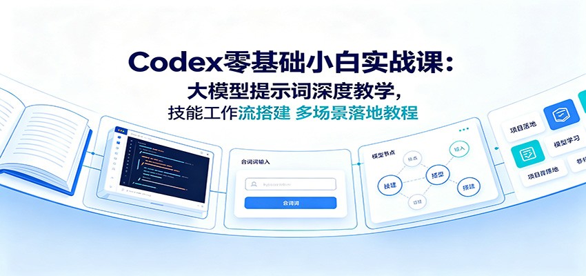 Codex零基础小白实战课：大模型提示词深度教学，技能工作流搭建多场景落地教程-超级会员网
