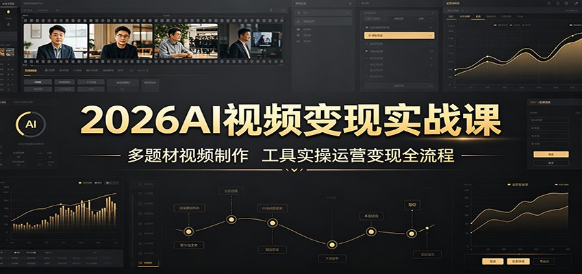 2026AI视频变现实战课：多题材视频制作，工具实操运营变现全流程-超级会员网