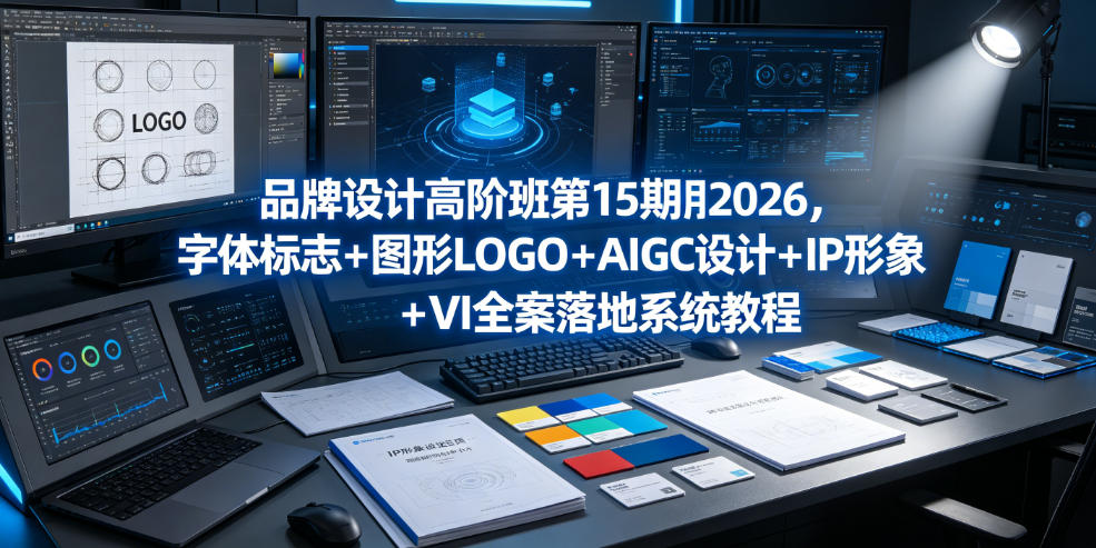 品牌设计高阶班第15期2026，字体标志＋图形LOGO＋AIGC设计＋IP形象＋VI全案落地系统教程-超级会员网