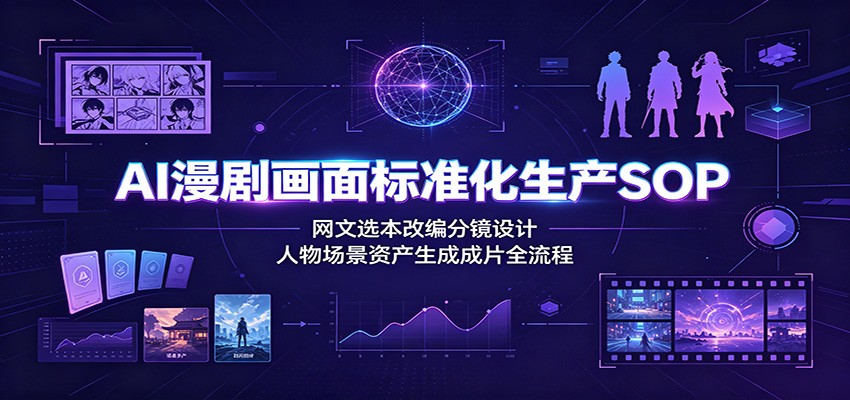 AI漫剧画面标准化生产SOP：网文选本改编分镜设计，人物场景资产生成成片全流程-超级会员网