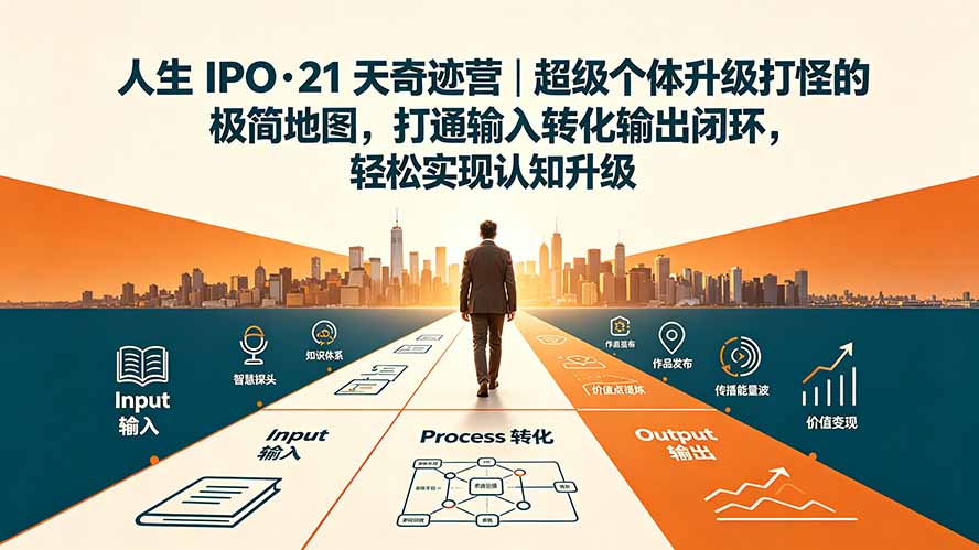 人生 IPO-21 天奇迹营｜超级个体升级打怪的极简地图，打通输入转化输出闭环，轻松实现认知升级-超级会员网