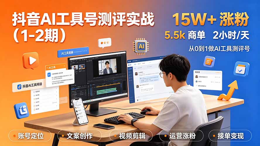 抖音AI工具号测评实战(1-2期-超级会员网