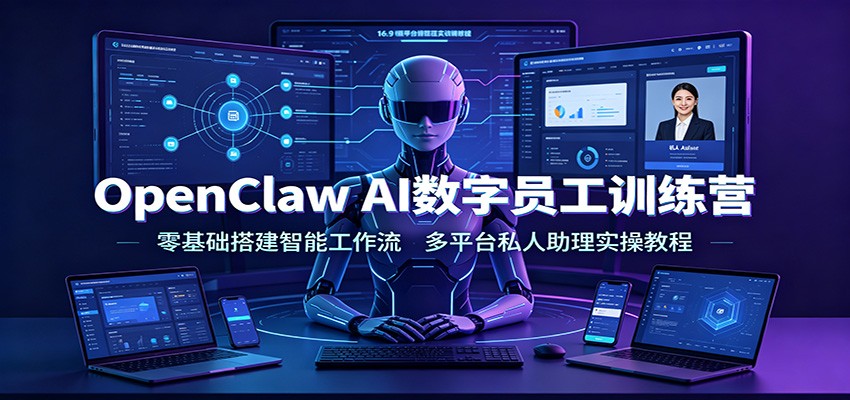 OpenClaw AI数字员工训练营：零基础搭建智能工作流，多平台私人助理实操教程-超级会员网