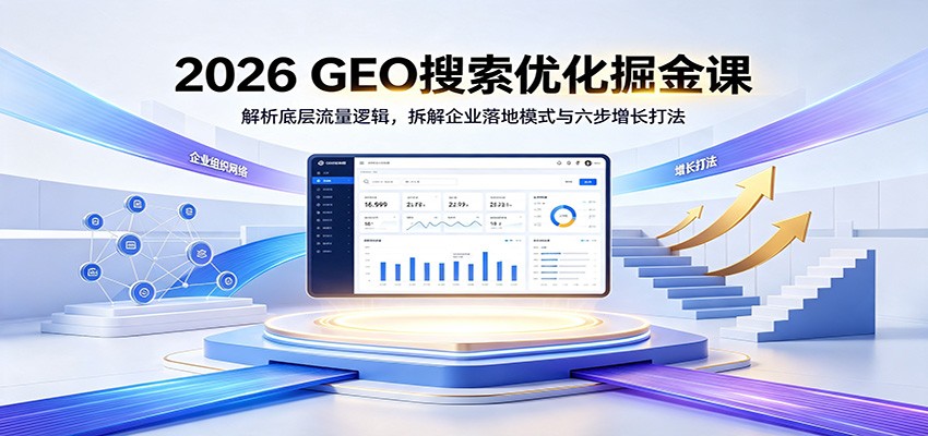 2026 GEO搜索优化掘金课：解析底层流量逻辑，拆解企业落地模式与六步增长打法-超级会员网