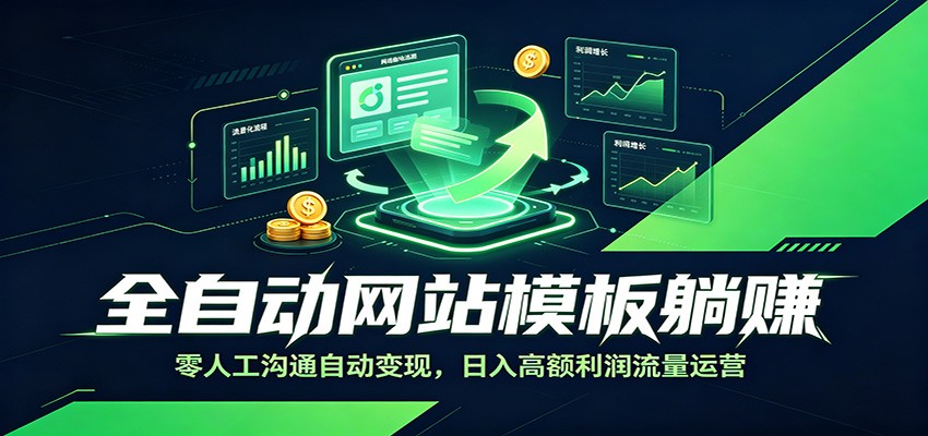 全自动网站模板躺赚：零人工沟通自动变现，日入高额利润流量运营-超级会员网