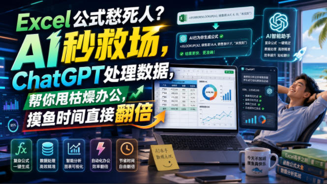 Excel公式愁死人？AI秒救场，ChatGPT处理数据，帮你甩枯燥办公，摸鱼时间直接翻倍【原创双语字幕】-超级会员网