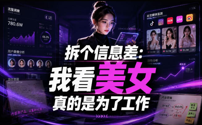 【理直气壮】我给看美女找了一个非常恰当的理由，信息差项目-超级会员网