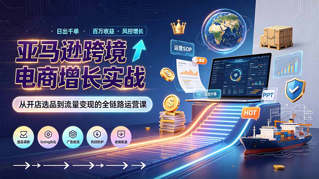 亚马逊0-1孵化特训营8期：从注册风控到稳定日出千单实战，规避审核封店风险，标准化执行流程落地-超级会员网