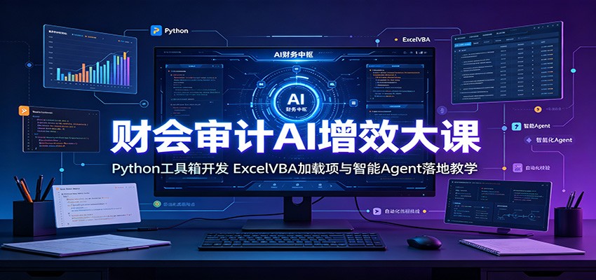 财会审计AI增效大课：Python工具箱开发，ExcelVBA加载项与智能Agent落地教学-超级会员网