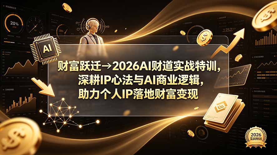 财富跃迁→2026AI财道实战特训，深耕IP心法与AI商业逻辑，助力个人IP落地财富变现-超级会员网
