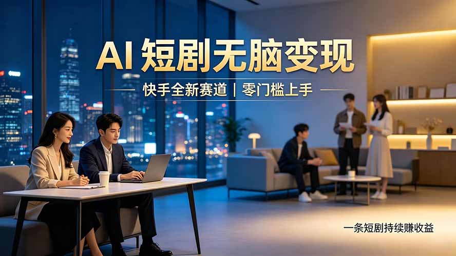 别乱找副业了，快手 AI 短剧零门槛长久被动增收-超级会员网
