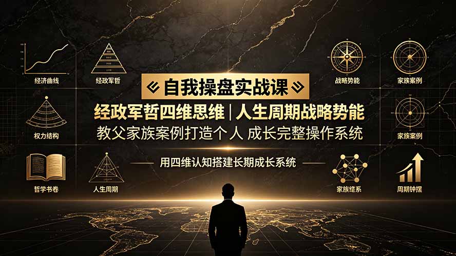自我操盘实战课：经政军哲四维思维｜人生周期战略势能｜教父家族案例打造个人成长完整操作系统-超级会员网