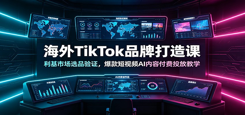 海外TikTok品牌打造课：利基市场选品验证，爆款短视频AI内容付费投放教学-超级会员网