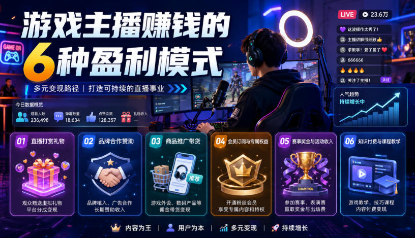 付费文章：游戏主播賺钱的6种盈利模式-超级会员网
