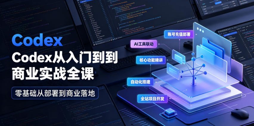 Codex从入门到商业实战全课｜账号充值部署、AI工具联动、核心功能精讲、自动化搭建、全站项目开发零基础教程-超级会员网