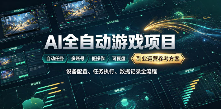 AI全自动游戏躺賺副业：日入几百，稳定运行三年的项目！【揭秘】-超级会员网