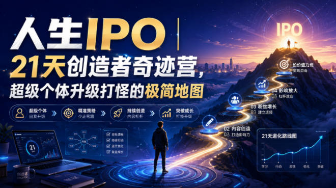 人生IPO︱21天创造者奇迹营，​超级个体升级打怪的极简地图-超级会员网