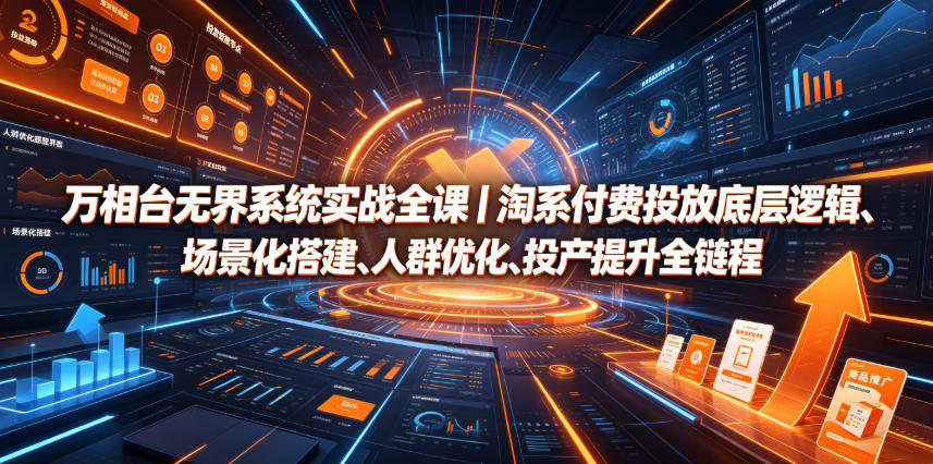 万相台无界系统实战全课｜淘系付费投放底层逻辑、场景化搭建、人群优化、投产提升全链路运营教程-超级会员网