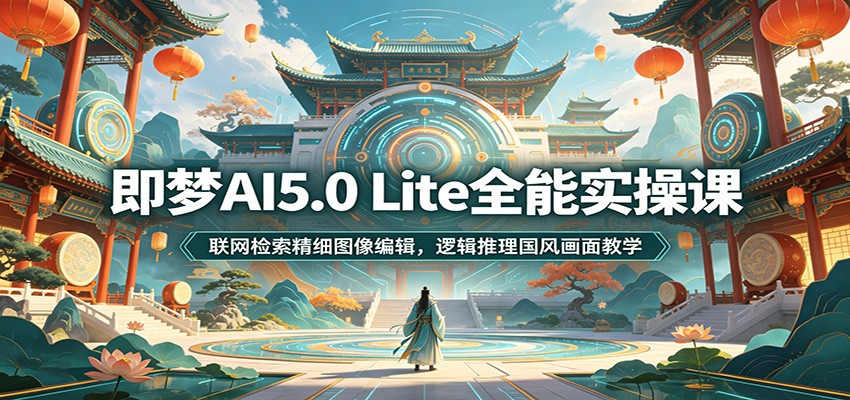 即梦AI5.0 Lite全能实操课：联网检索精细图像编辑，逻辑推理国风画面教学-超级会员网