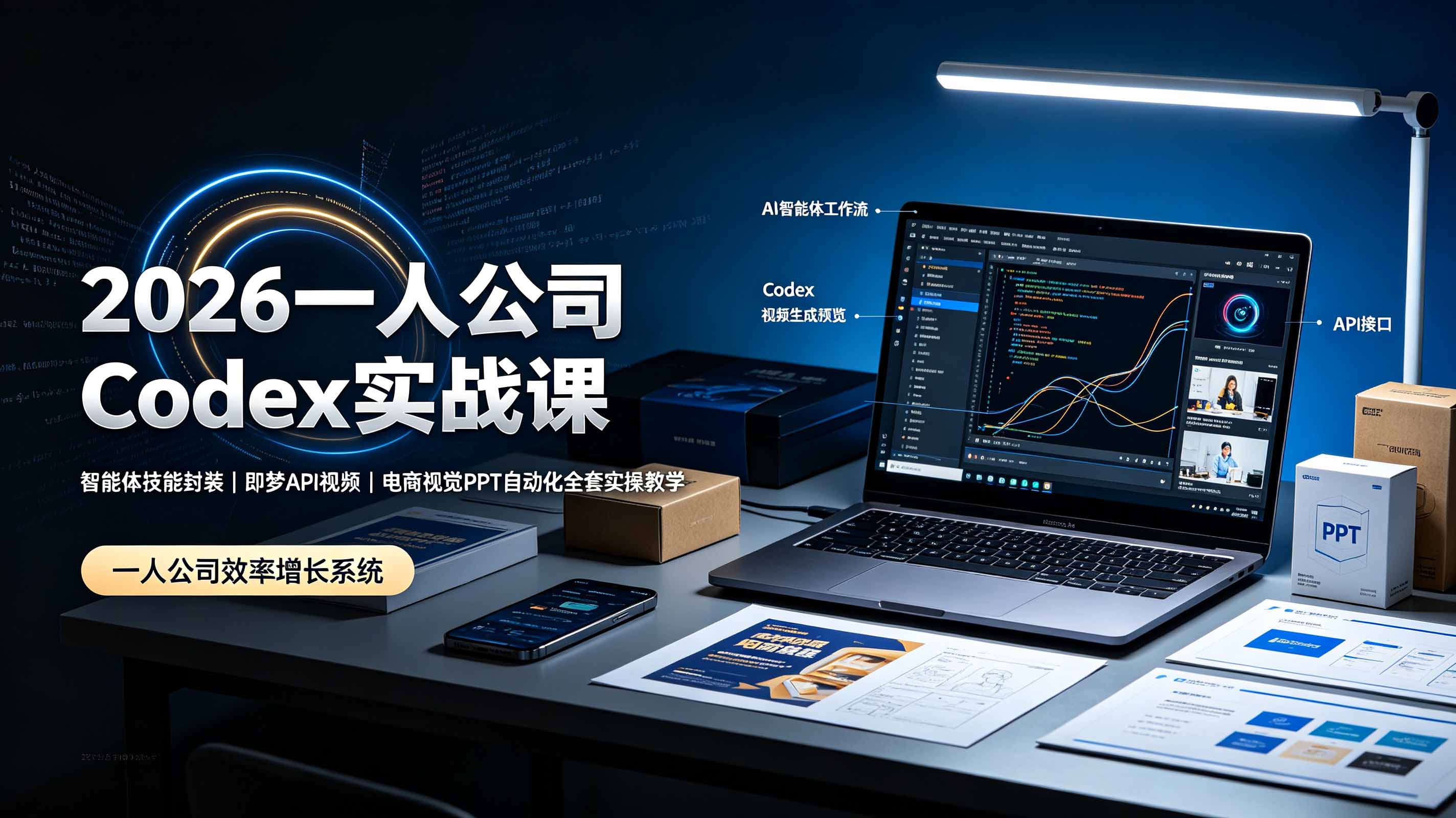 2026一人公司Codex实战课◆智能体技能封装｜即梦API视频｜电商视觉PPT自动化全套实操教学-超级会员网