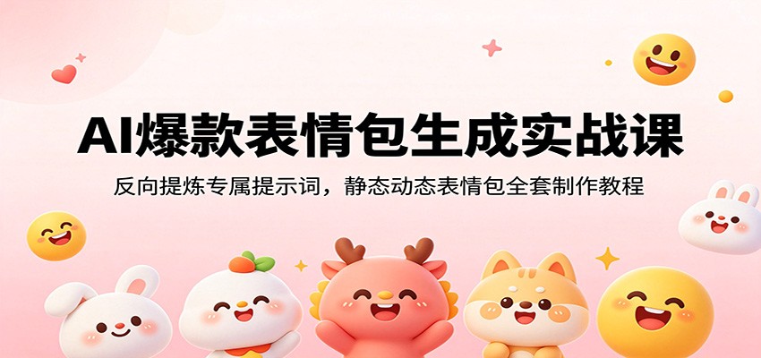 AI爆款表情包生成实战课：反向提炼专属提示词，静态动态表情包全套制作教程-超级会员网